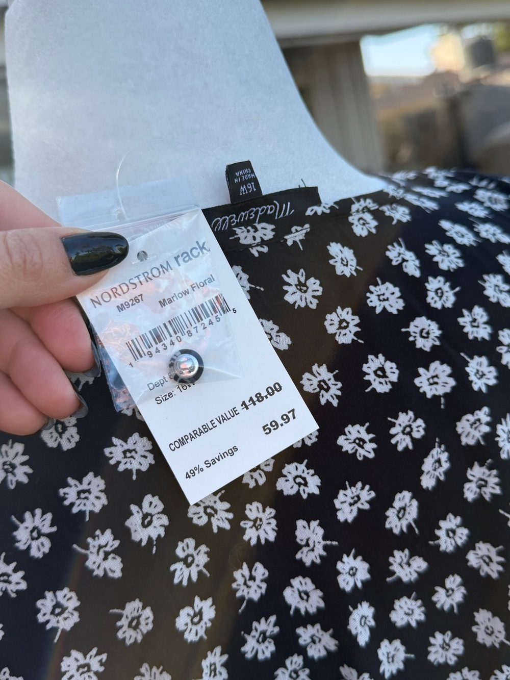 Madewell Black & White Floral Tiered Maxi Dress - Picture 4 of 6